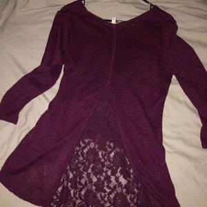 Purple sweater size medium charming Charlie